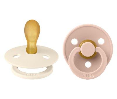 2 BIBS Colour Symmetrical Pacifiers Ivory/Blush