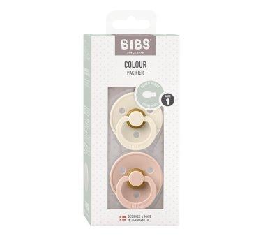 2 BIBS Colour Symmetrical Pacifiers Ivory/Blush