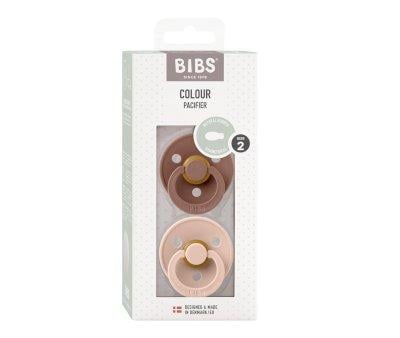 2 BIBS Colour Symmetrical Pacifiers Blush/Woodchuck