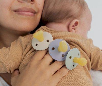 2 BIBS Colour Symmetric Pacifiers Fossil Grey/Mauve