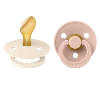 2 BIBS Colour Anatomical Pacifiers Ivory/Blush