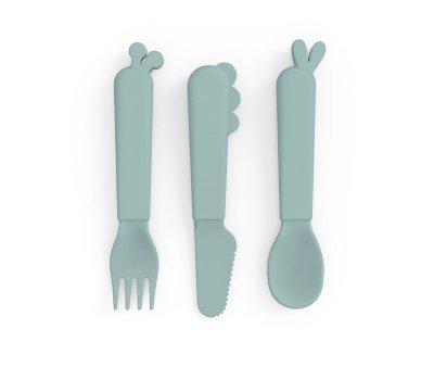 3-Piece Cutlery Set Kiddish Deer Friends Blue