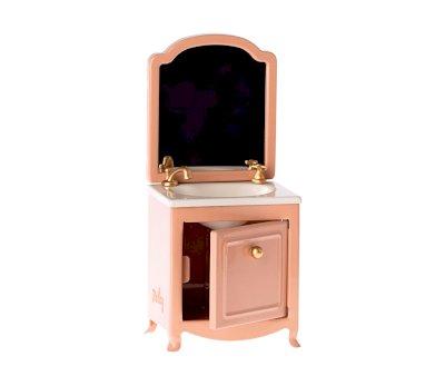 Lavabo Aparador con Espejo para Ratn Beige Oscuro