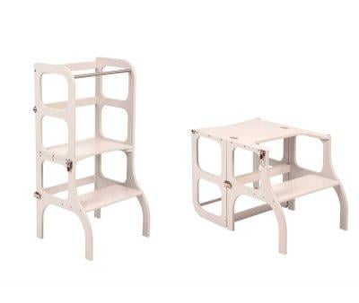 Helper Tower Montessori White/Silver