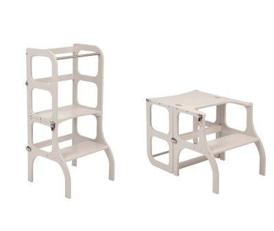 Helper Tower Montessori Pearl Grey/Silver