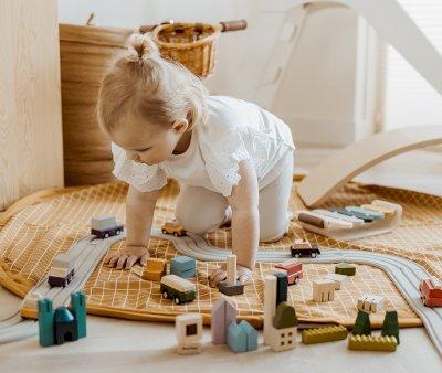 Sacco Play & Go Organic Checks Mustard