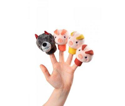 Marionnettes  doigts Le loup et les trois petits cochons