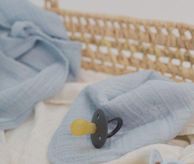 2 Baby Blue BIBS Muslin Cloths