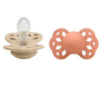 2 Succhietti BIBS Infinity Vanilla/Peach Fisio Silicone