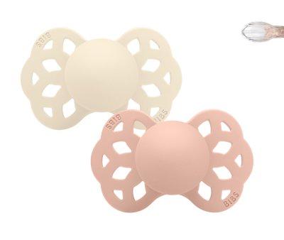 2 Chupetes BIBS Infinity Simtrica Ivory/Blush