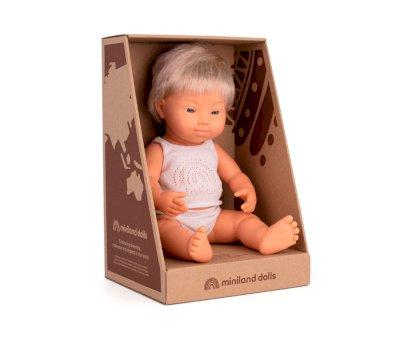 Bambolotto Sindrome di Down Caucasico Biondo 38cm