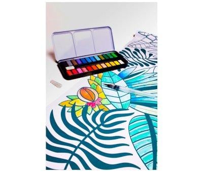 Para a nossa paleta de aquarela de 24 cores