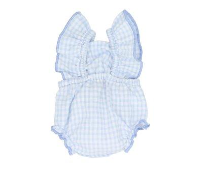 Pale Blue Vichy Baby Romper for Doll
