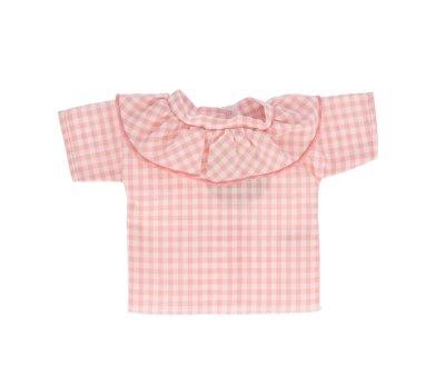 Vichy Shirt with Pink Ruffle for Doll