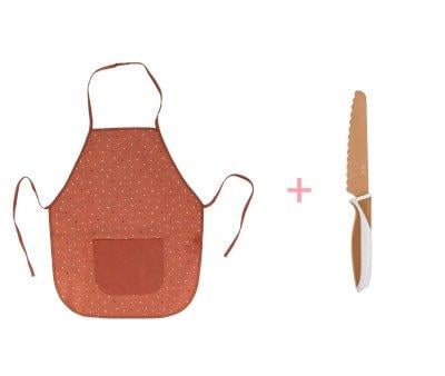 Avental Infantil Dots Brown Personalizado  + kiddicutter Caramel