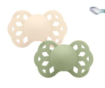 2 Succhietti BIBS Infinity Ivory/Sage Anatomica Silicone