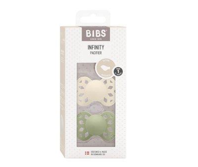 2 Succhietti BIBS Infinity Ivory/Sage Anatomica Silicone
