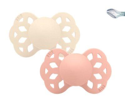 2 Chupetes BIBS Infinity Anatmica Ivory/Blush