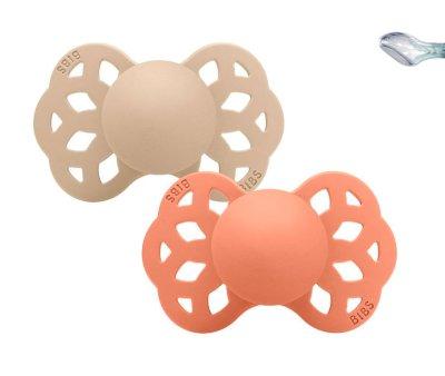 2 Chupetes BIBS Infinity Anatmica Vanilla/Peach