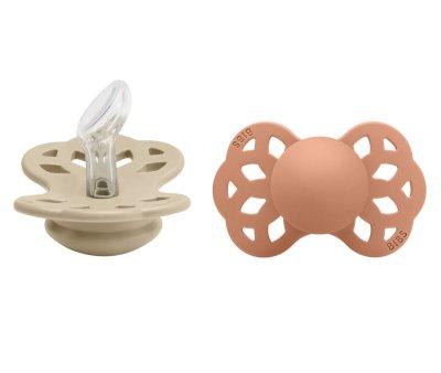 2 Chupetes BIBS Infinity Anatmica Vanilla/Peach