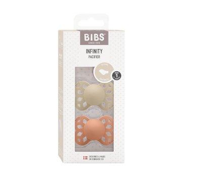 2 Chupetes BIBS Infinity Anatmica Vanilla/Peach