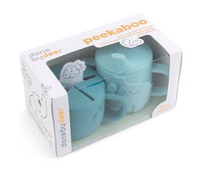Peekaboo Learning Cup and Snack Dispenser Deer Friends Blue