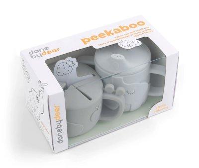 Taza Aprendizaje Peekaboo  y Dispensador de Snacks Deer Friends Grey