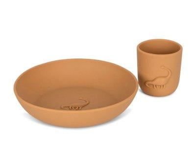 Dino Almond Silicone Cup and Plate