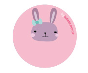 Lot de 3 Badges Personnalisables Lapin