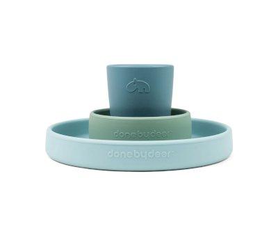 Silicone Tableware Happy Clouds Blue