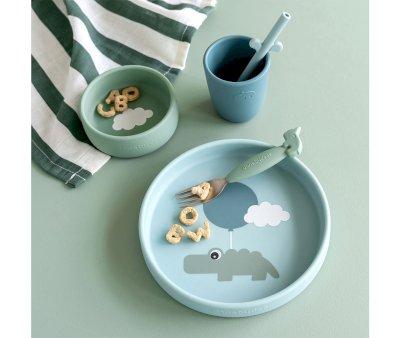 Silicone Tableware Happy Clouds Blue