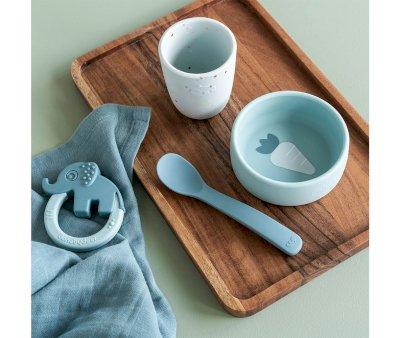 Ma premire vaisselle en silicone bleue