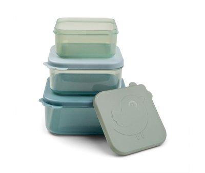 3 Lunch Boxes Deer Friends Blue
