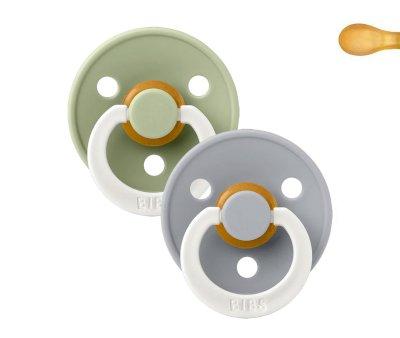 2 Chupetes Nocturnos BIBS Colour Simtrica Sage/Cloud