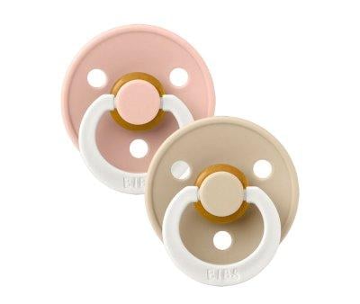 2 BIBS Colour Symmetrical Night Pacifiers Blush/Vanilla
