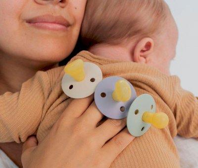 2 BIBS Colour Symmetrical Night Pacifiers Blush/Vanilla