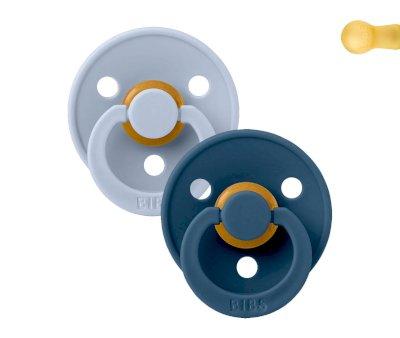 2 Chupetes BIBS Colour Round Dusty Blue/Steel Blue