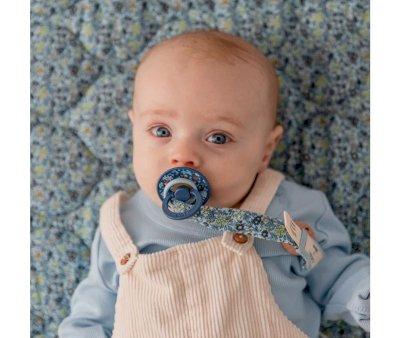 Pacifier Holder BIBS Liberty Chamomile Lawn Baby Blue