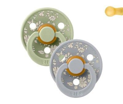 2 BIBS Colour Pacifiers Round Liberty Capel Sage Mix