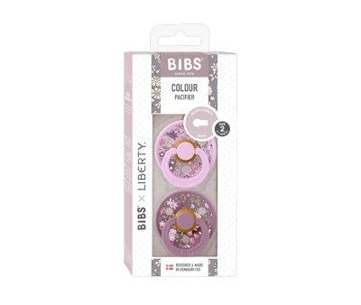 2 Succhietti BIBS Colour Round Liberty Chamomile Lawn Violet Sky Mix