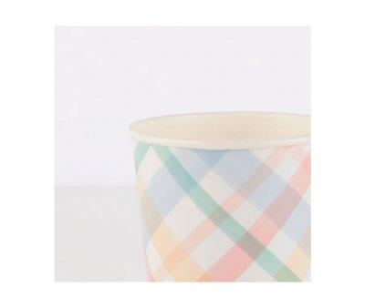 8 copos Plaid Pattern