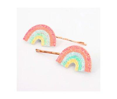 2 Clipes Rainbow Glitter