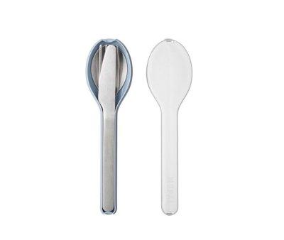 3 Personalised Cutlery Sets with Nordic Blue Case