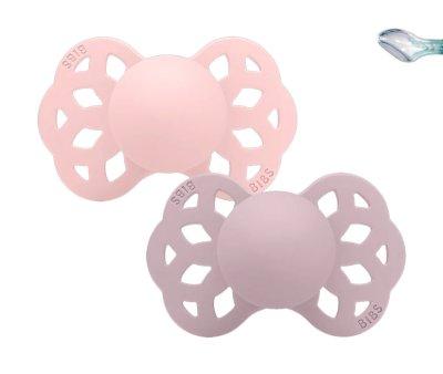 2 Succhietti BIBS Infinity Blossom/Dusky Lilac Anatomica Silicone