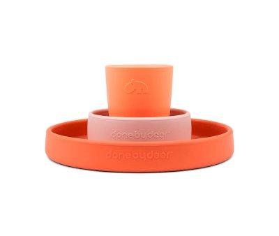 Silicone Dinnerware Happy Clouds Papaya
