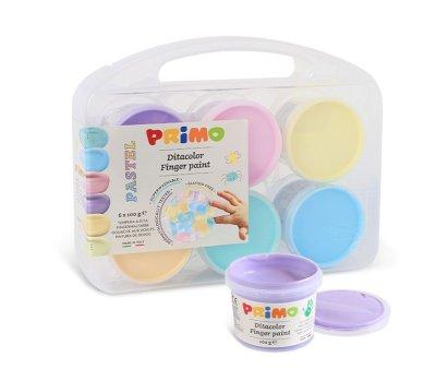 6 Botes de Pintura para Dedos Pastel