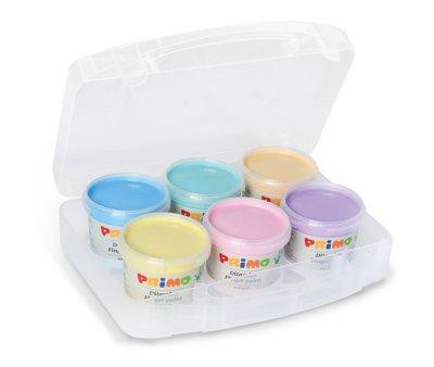 6 Botes de Pintura para Dedos Pastel