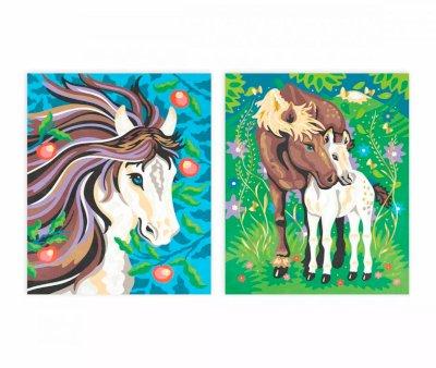 Peinture par numro, aquarelle, chevaux