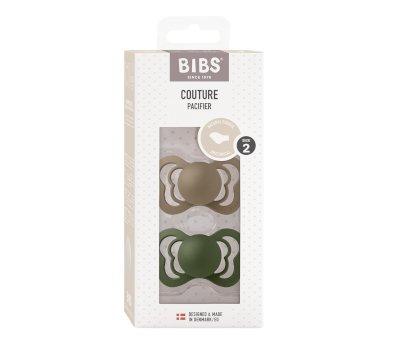 2 chupetas de ltex BIBS Couture Dark Oak/Hunter Green