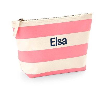 Neceser Pequeo Nautical Natural-Pink Personalizable